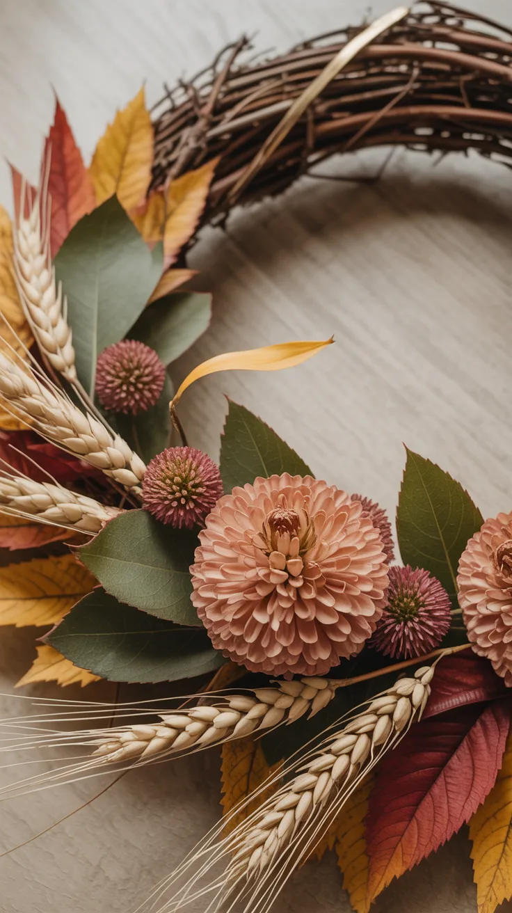 DIY Fall Flower Wreath – illustrative image
