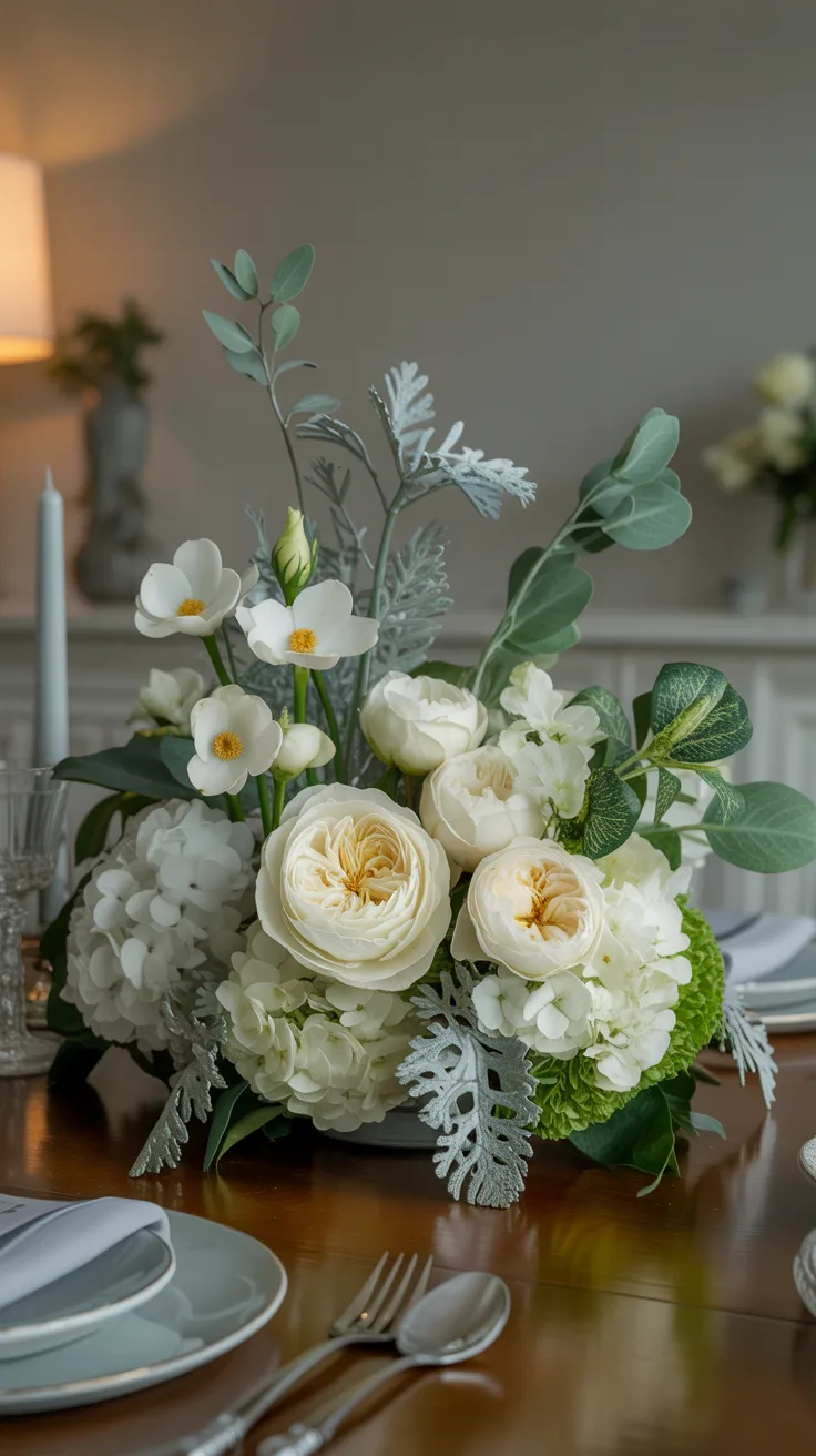 Elegant White and Green Arrangements