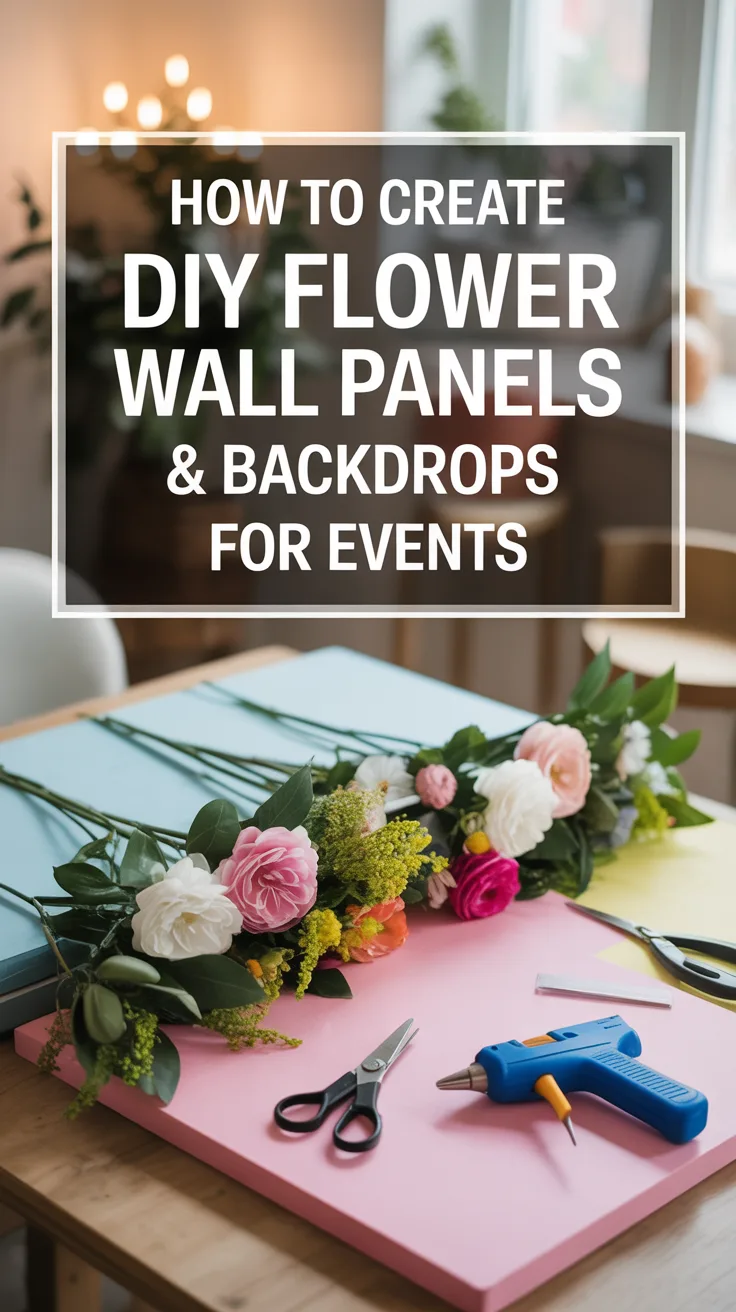 How to Create DIY Flower Wall Panels and Backdrops for Events – Pinterest image