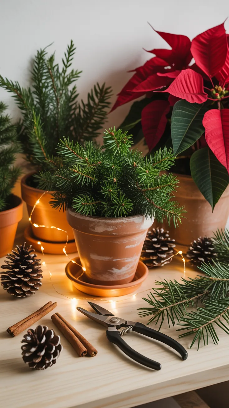 Materials Needed for Christmas Flower Pots illustrative image