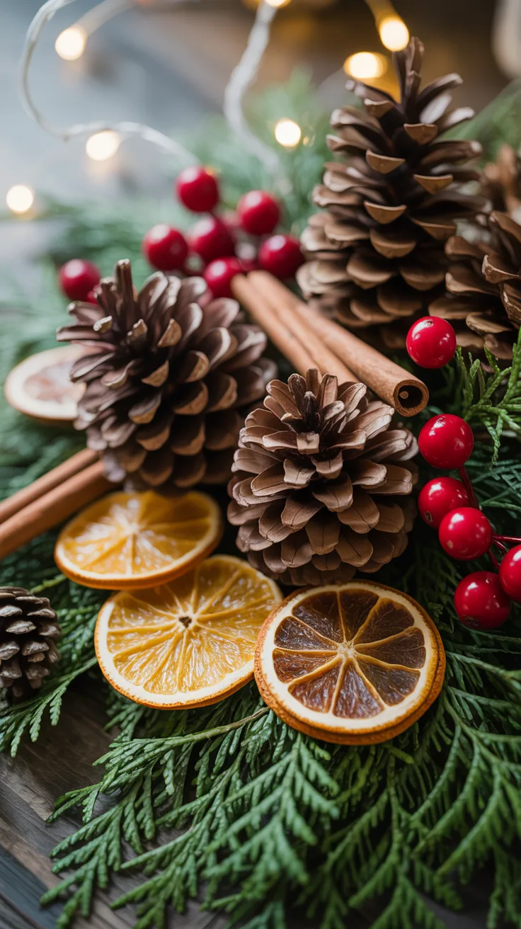 Rustic Pinecone and Berry Arrangements – illustrative image