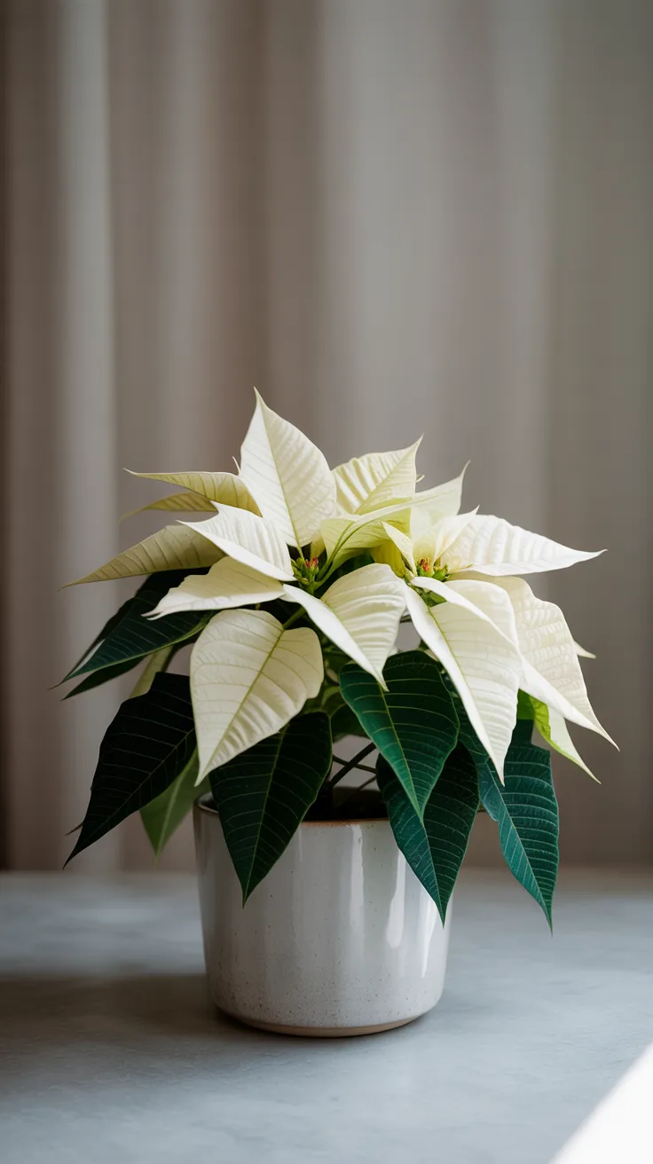 1. Simple White Poinsettia Arrangement illustrative image