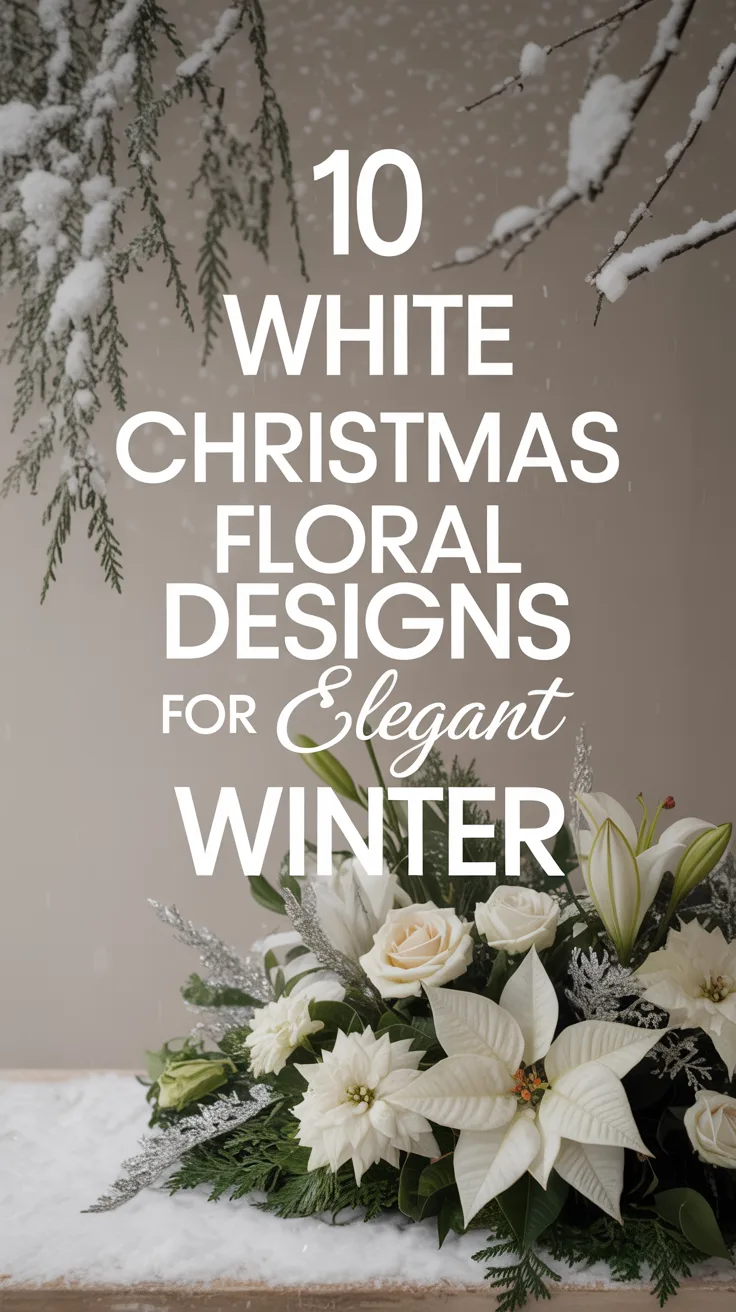 10 White Christmas Floral Designs for Elegant Winter Style – Pinterest image