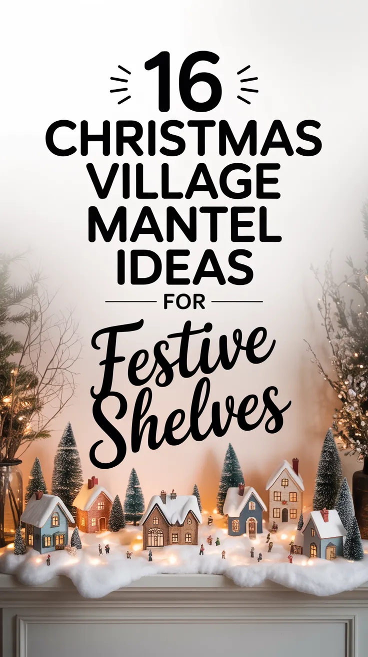 16 Christmas Village Mantel Ideas for Festive Shelves – Pinterest image