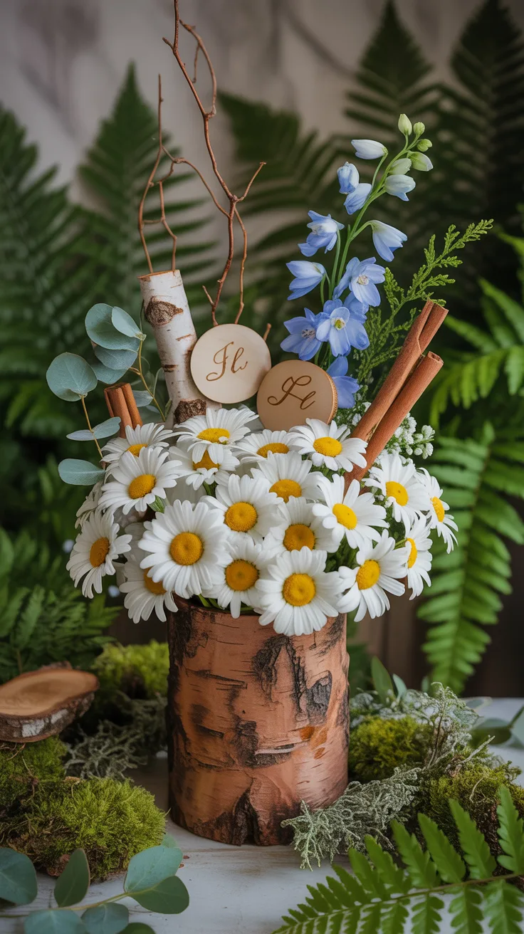 2. 5th Anniversary: Wooden Elements with Daisies