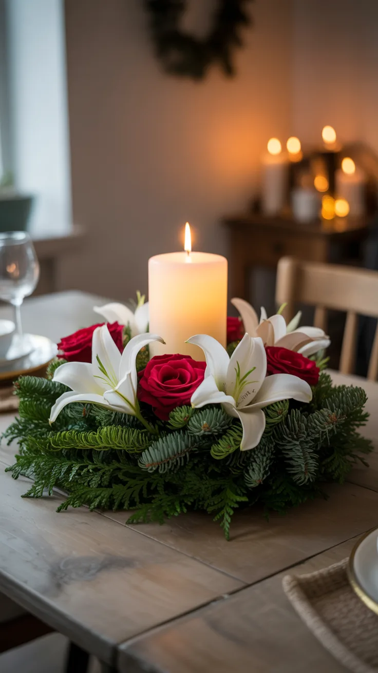 4. Candlelit Floral Ring (Dining Room)