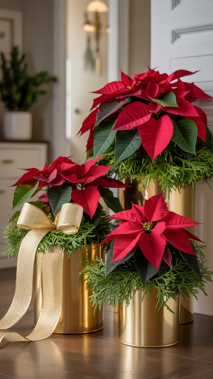 7. Poinsettia Table Accent (Foyer)
