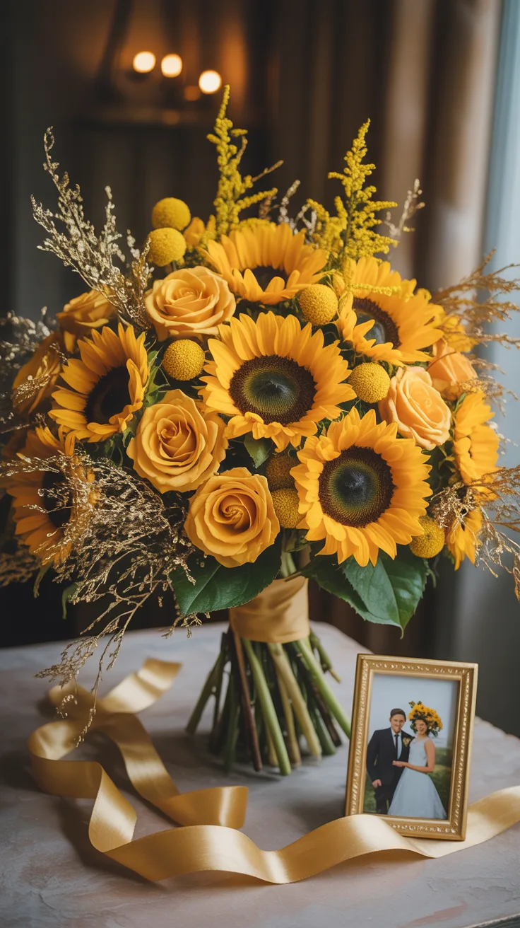 9. 50th Anniversary: Golden Celebration Sunflower Bouquet