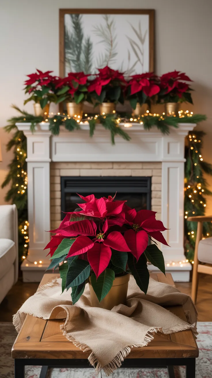 Living Room Poinsettia Arrangements illustrative image