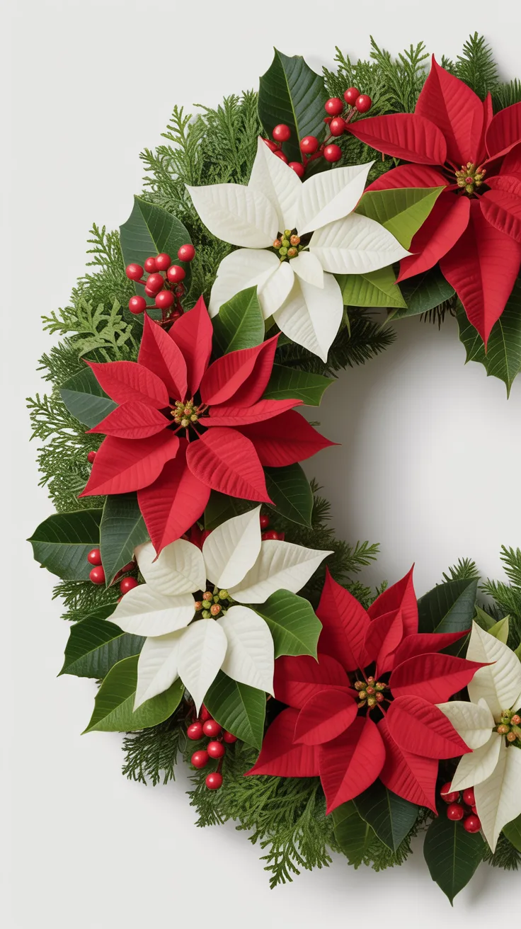 Traditional Christmas Flower Wreaths illustrative image