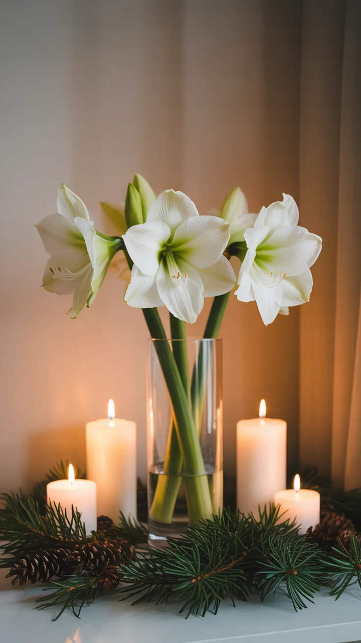 White Amaryllis Centerpieces illustrative image