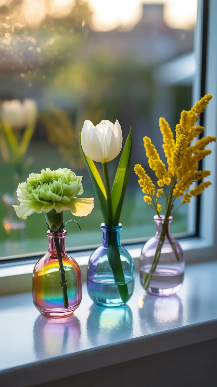 6. Mini Rainbow Bud Vase Trio