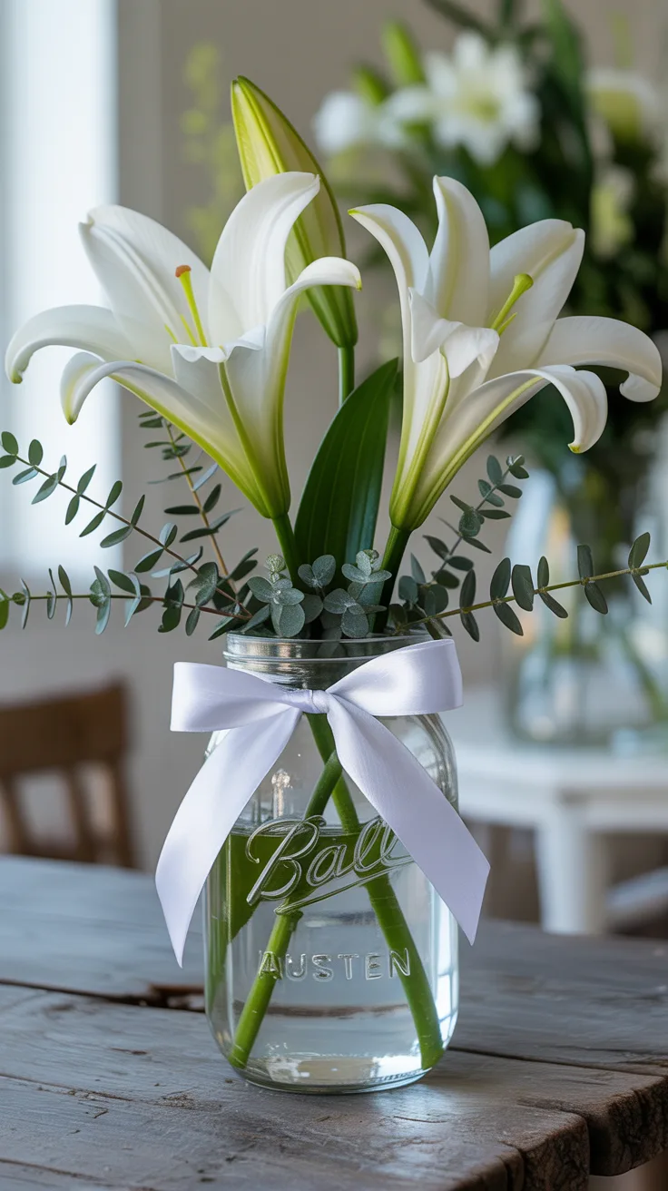 1. Classic Easter Lily Display