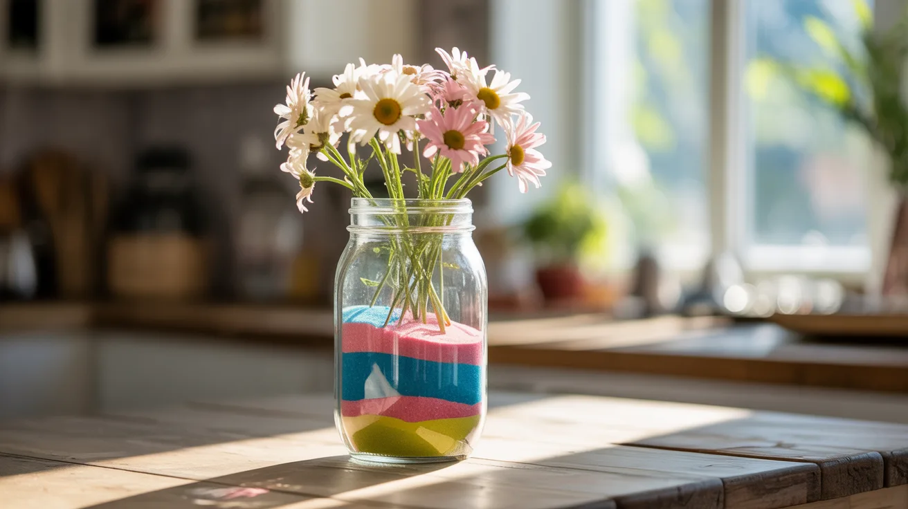 12. Layered Sand & Flower Jar