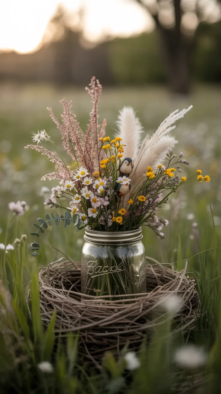 12. Wildflower and Grass Easter Nest