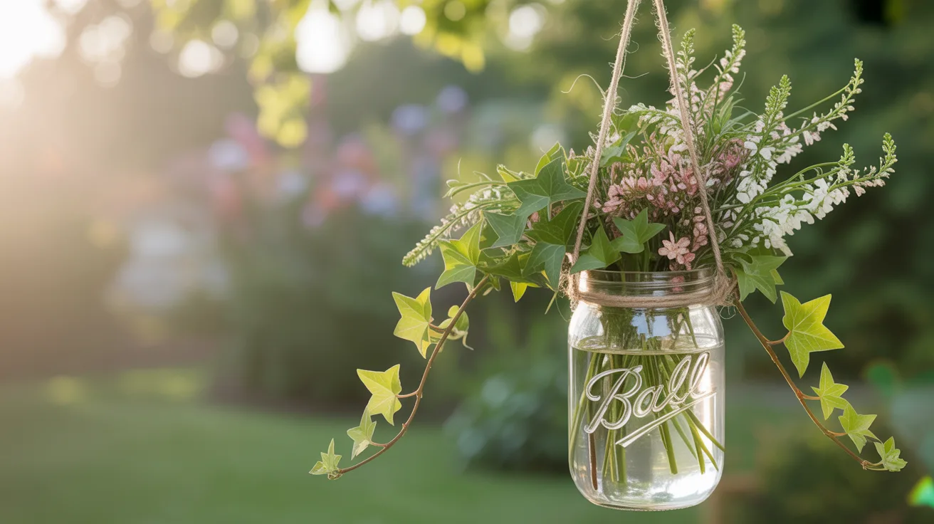 20. Hanging Mason Jar Arrangement