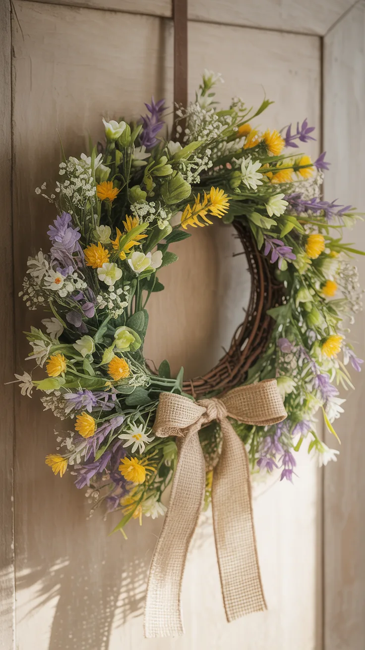 5. Rustic Irish Wildflower Wreath