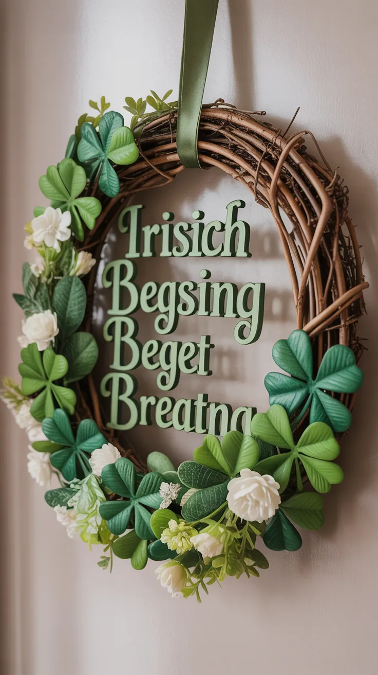 8. Irish Blessing Mixed Media Wreath