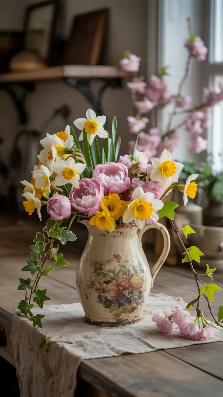 4. Vintage Pitcher Arrangements