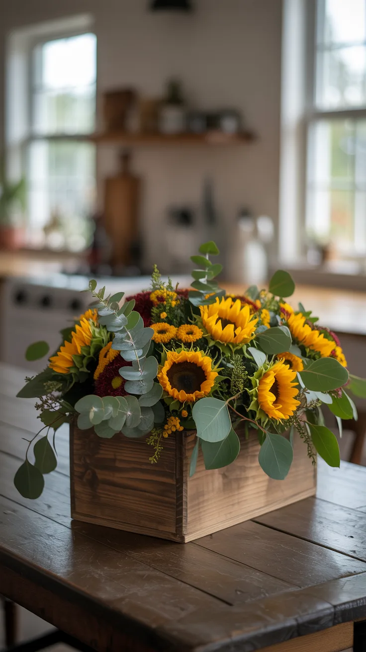 11. Wooden Box Floral Displays