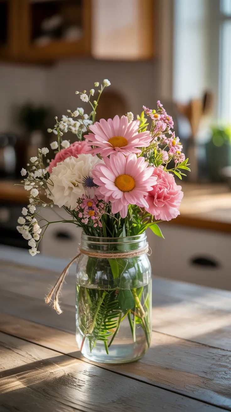 2. Mason Jar Flower Displays