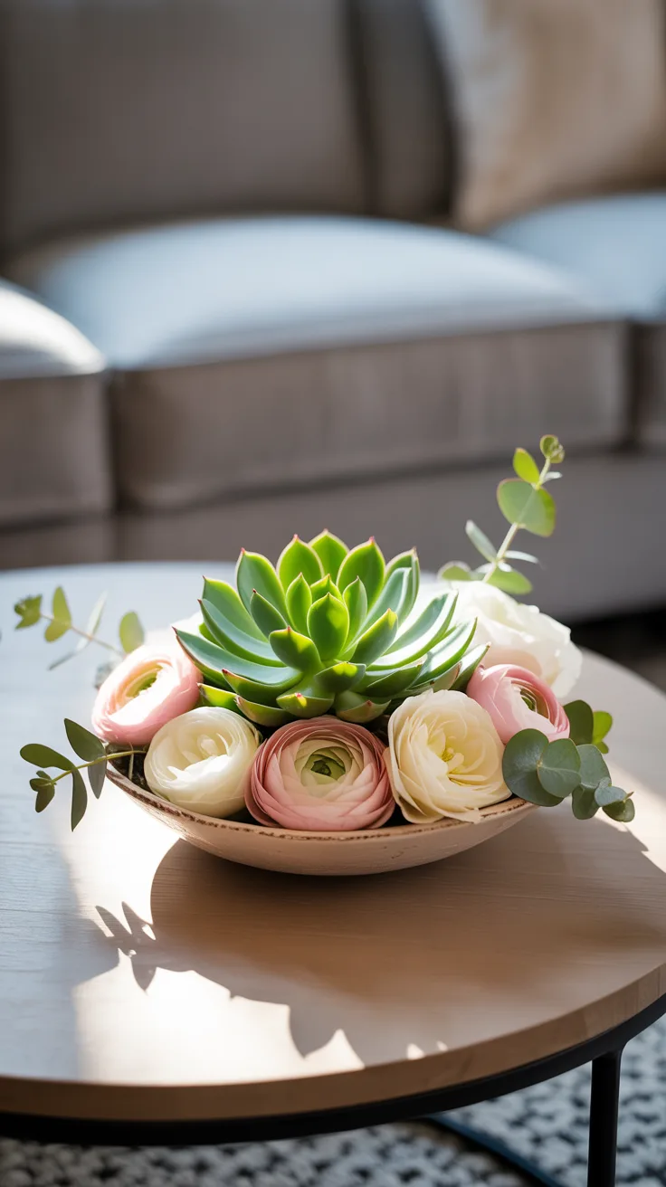4. Succulent and Flower Combos