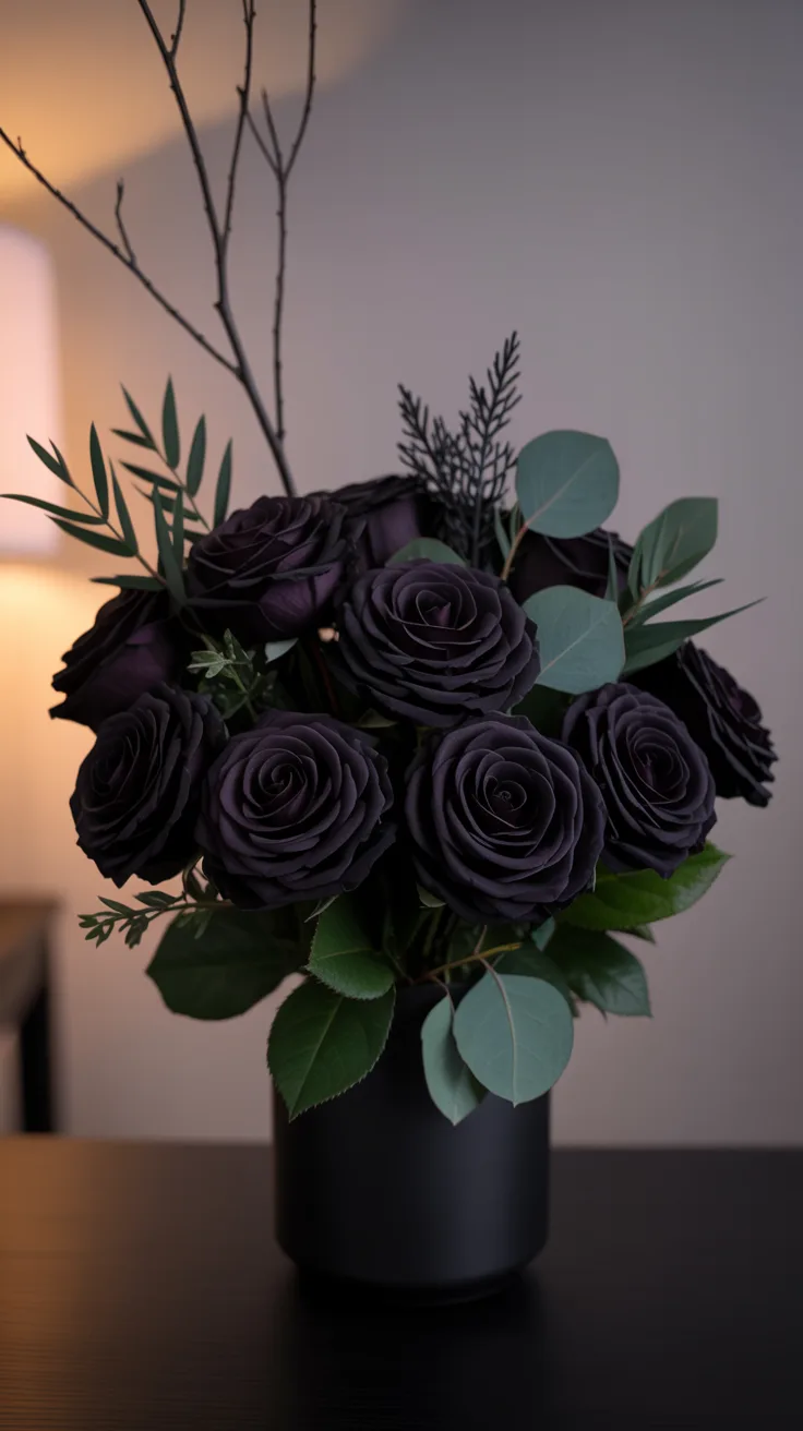 1. Create a Dramatic Black Rose Bouquet