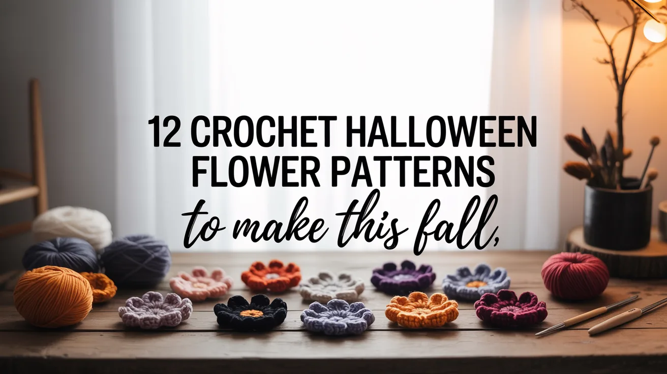 12 Crochet Halloween Flower Patterns to Make This Fall hero image