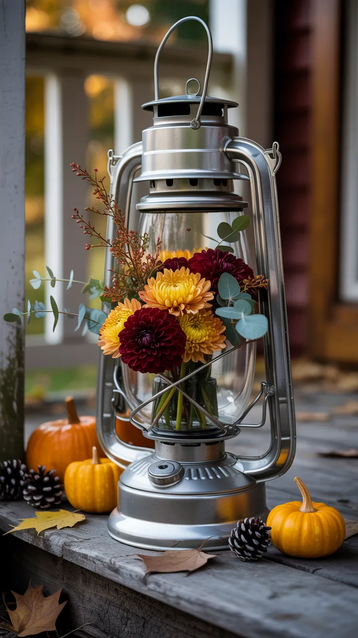 12. Turn an Old Lantern into a Floral Display