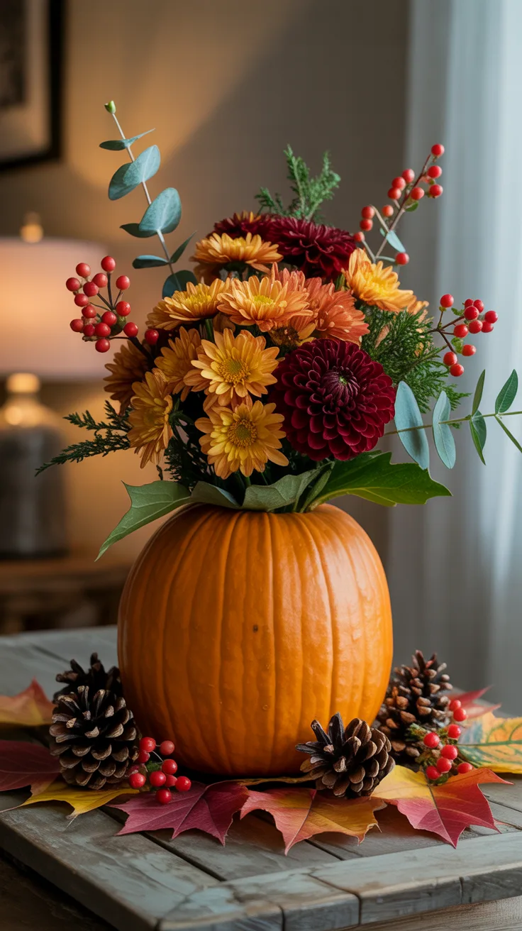 2. Pumpkin Flower Vase