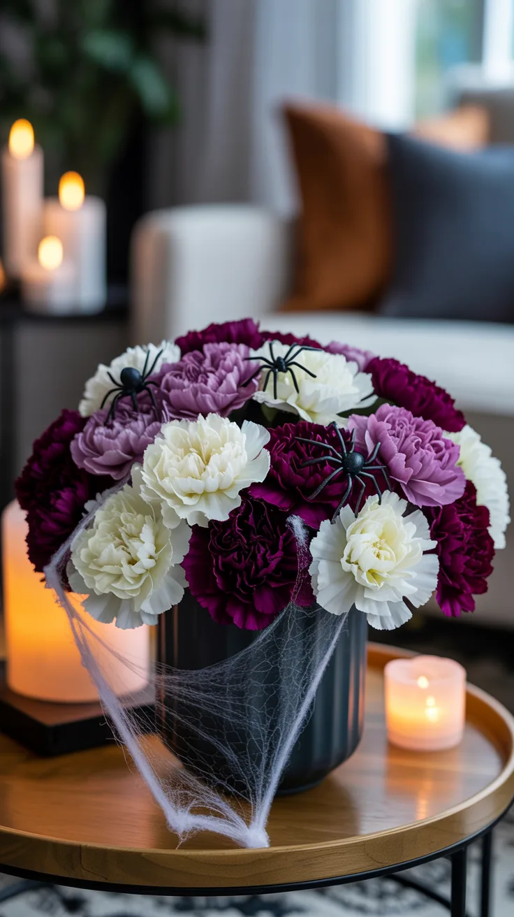 5. Create a Cobweb Carnation Arrangement