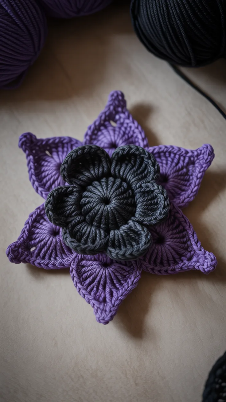 7. Bat Wing Crochet Flower