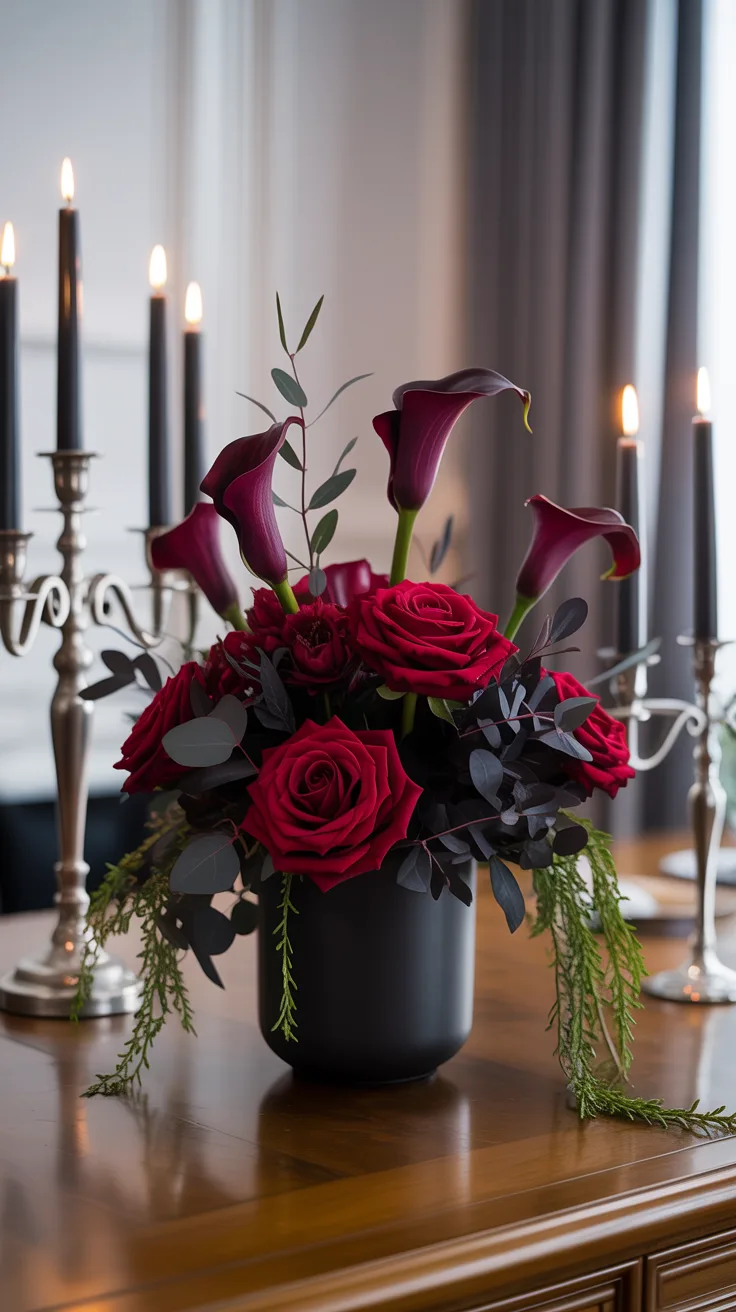 7. Design a Gothic Red Rose Centerpiece