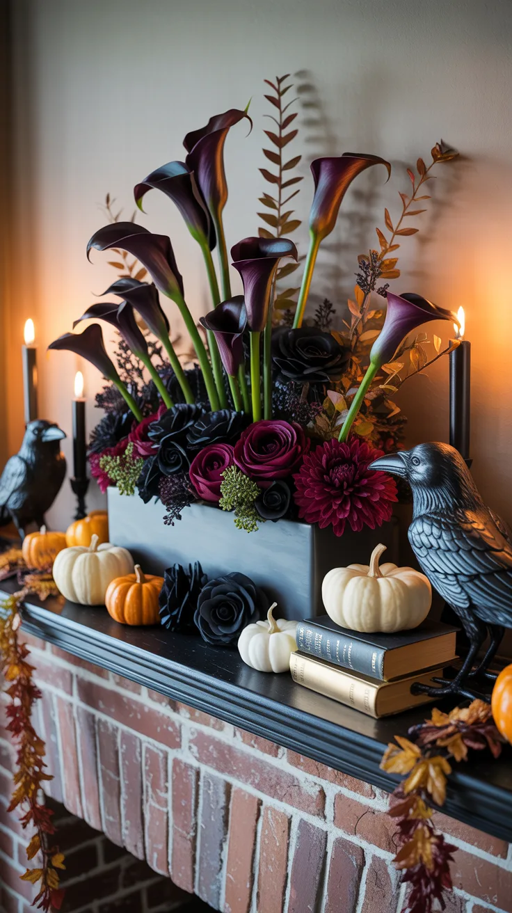 8. Raven Mantel Arrangement
