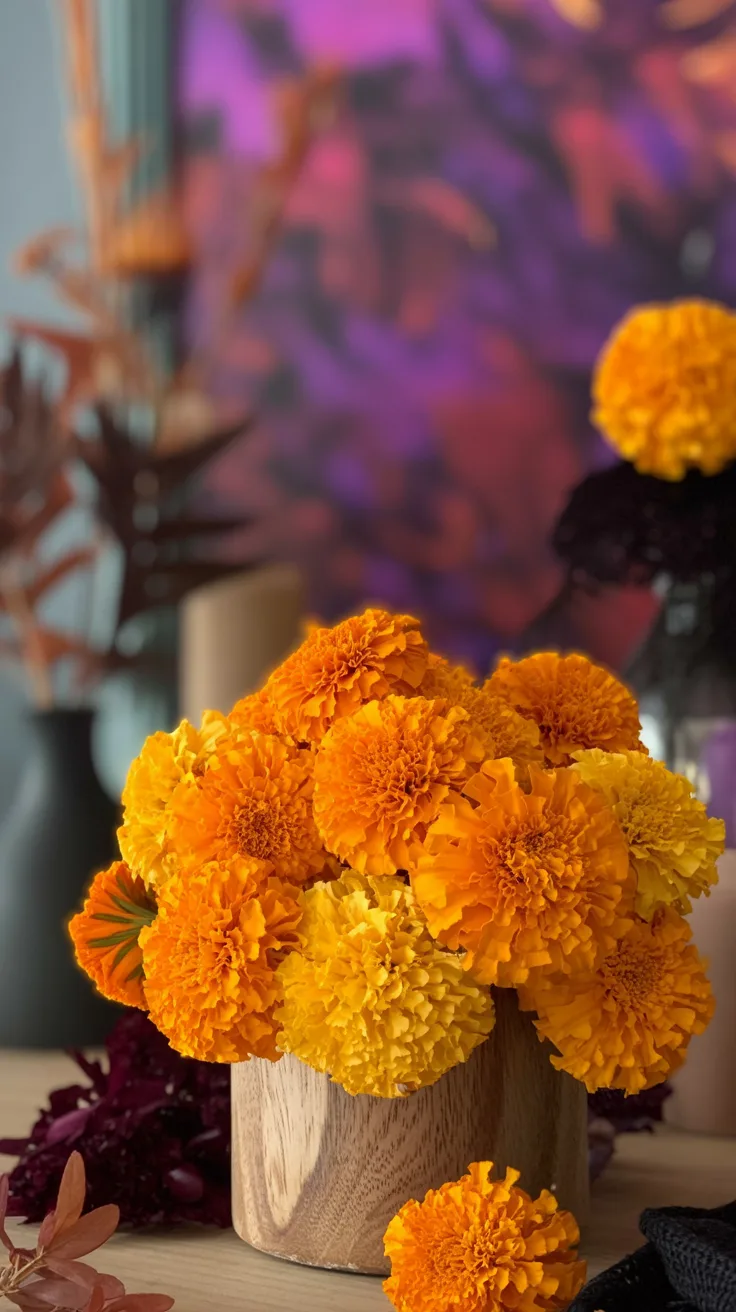 1. Marigold Halloween Centerpiece