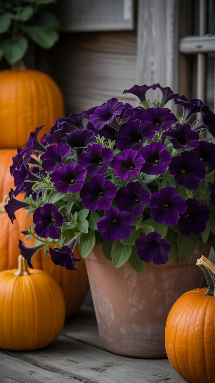 10. Gothic Purple Petunia Display