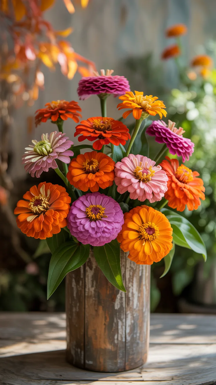 3. Zinnia Halloween Bouquet