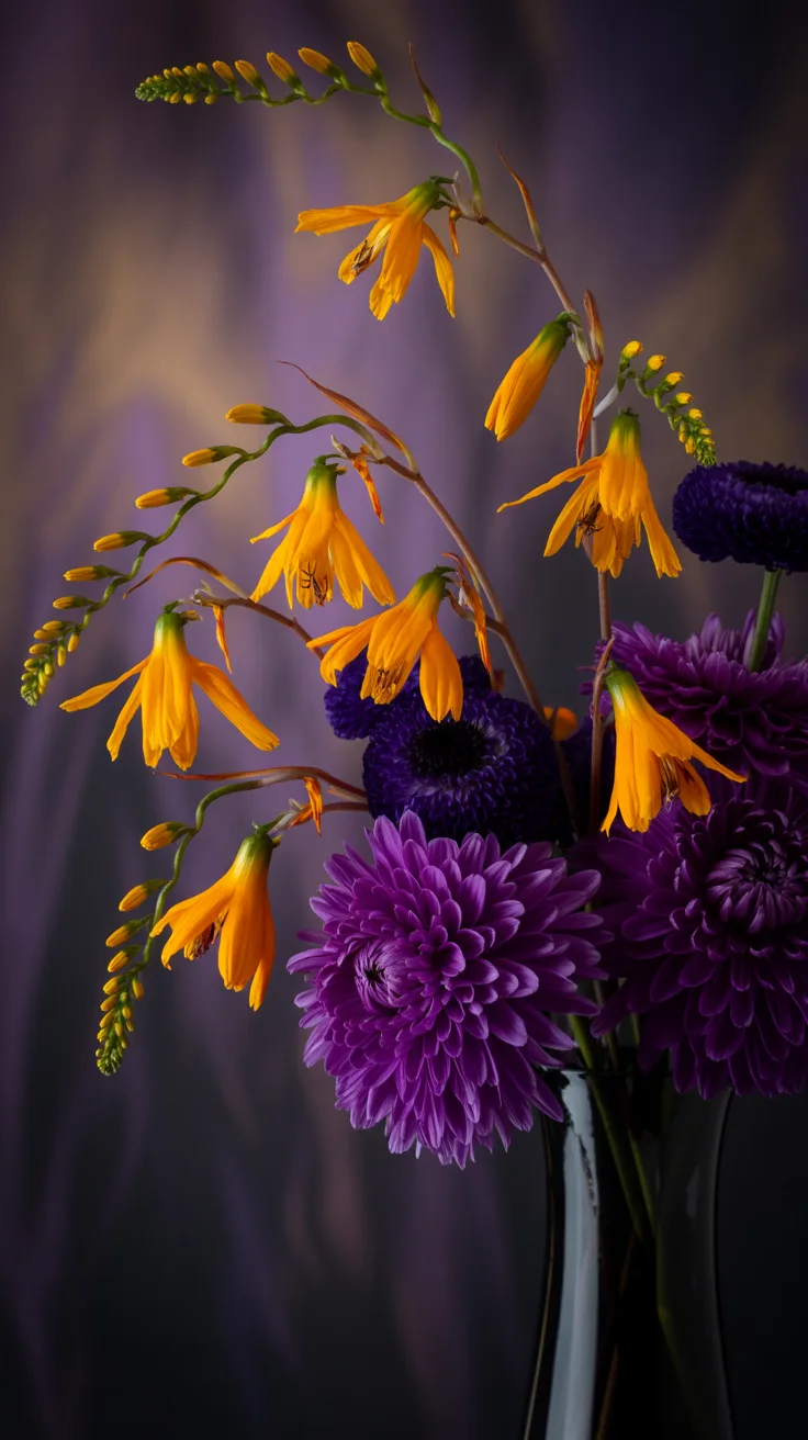 5. Dramatic Crocosmia Halloween Arrangement