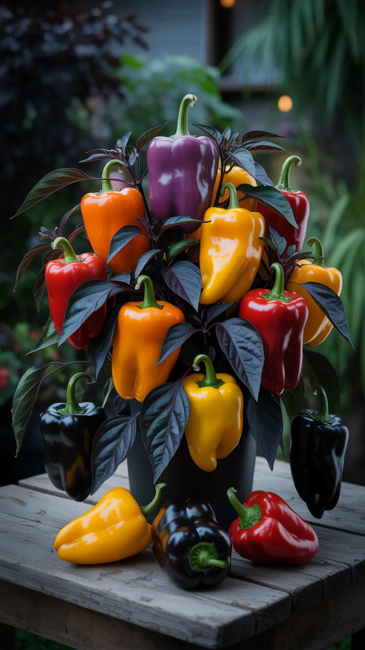 7. Ornamental Pepper Halloween Display