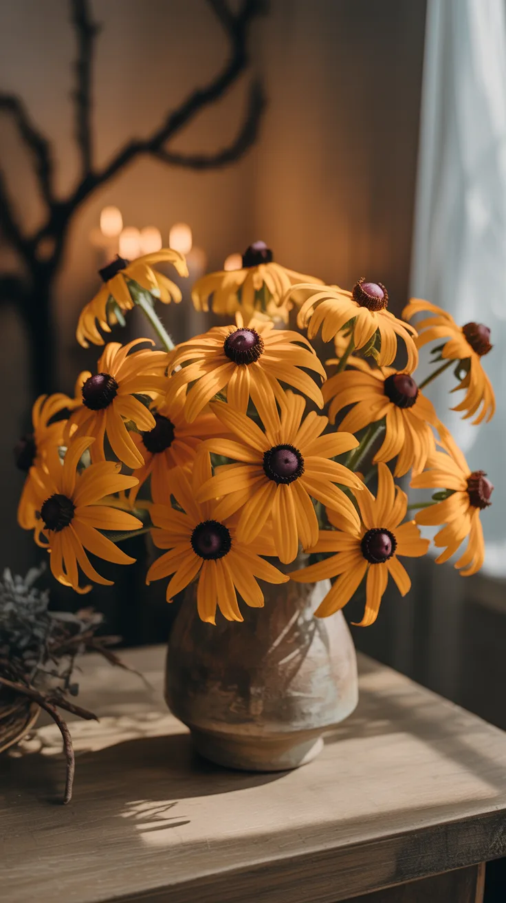 9. Black-Eyed Susan Halloween Bouquet