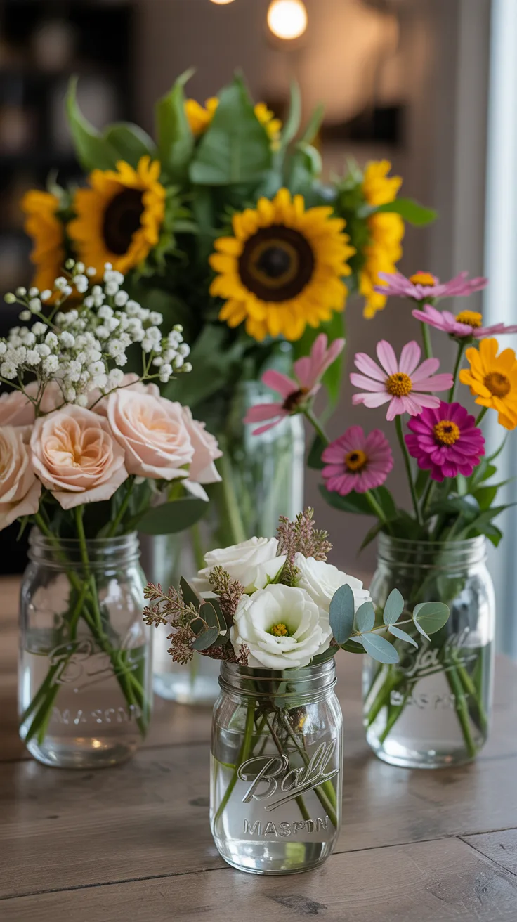 Easy Mason Jar Flower Arrangement Ideas
