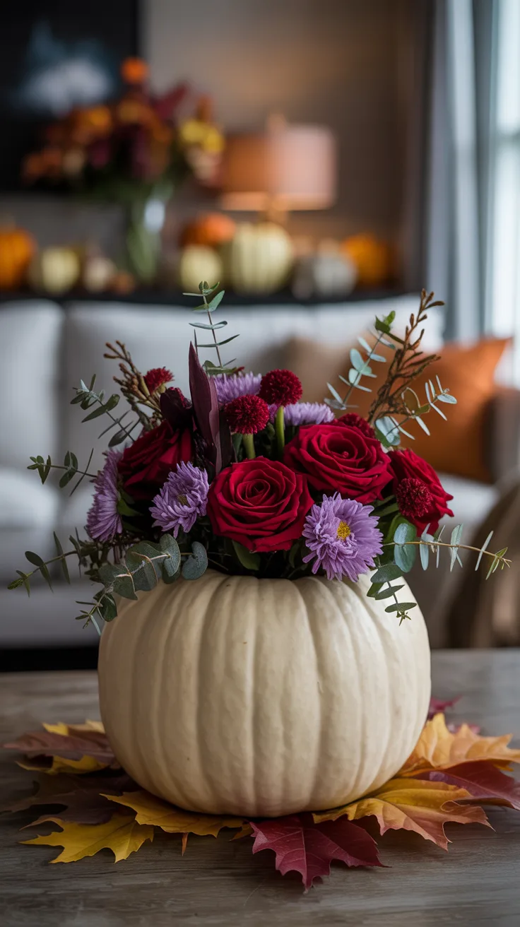 White Pumpkin Elegance: Sophisticated Halloween Decor