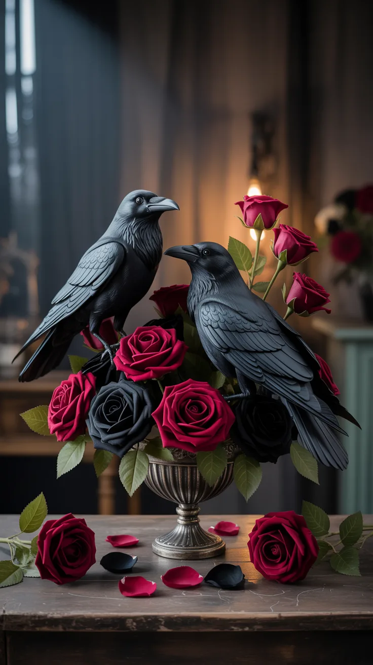 14. Raven and Roses Display