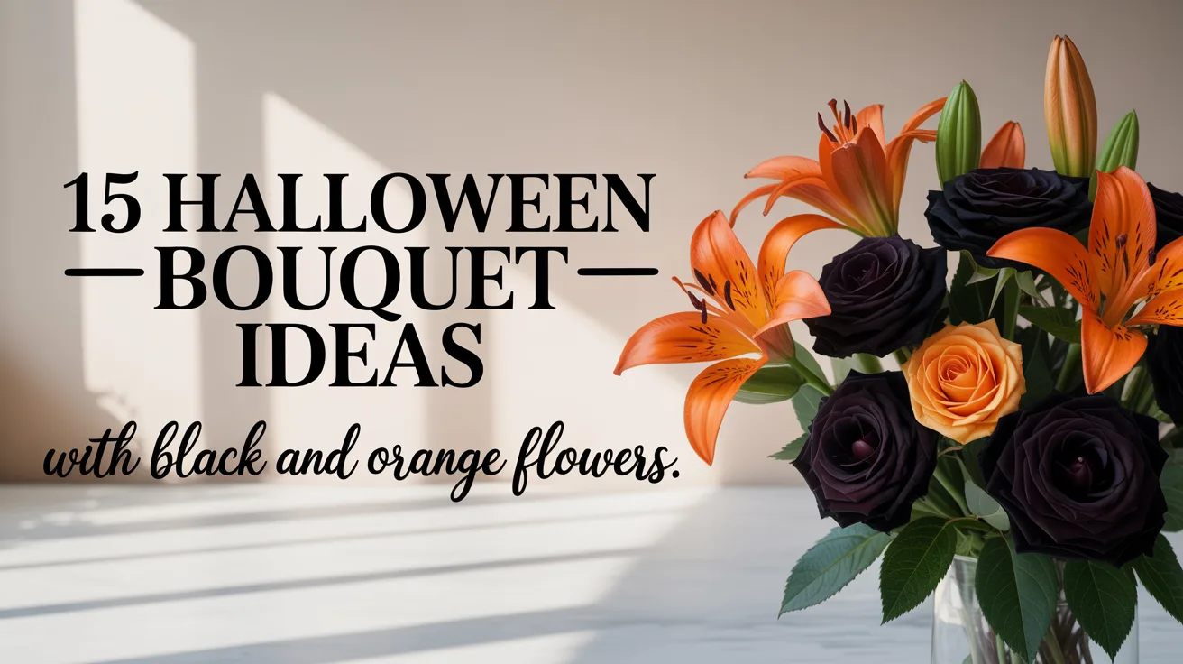 15 Halloween Bouquet Ideas with Black and Orange Flowers hero image