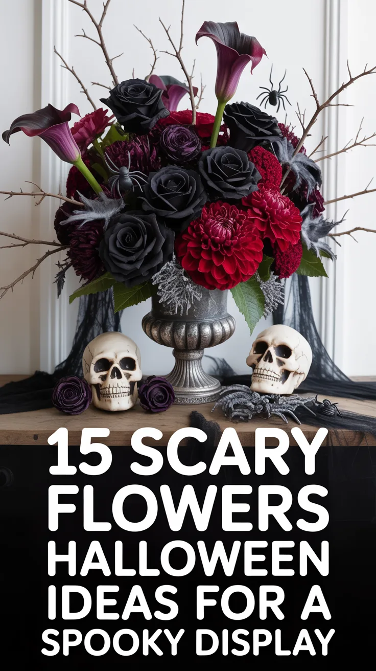 15 Scary Flowers Halloween Ideas for a Spooky Display – Pinterest image