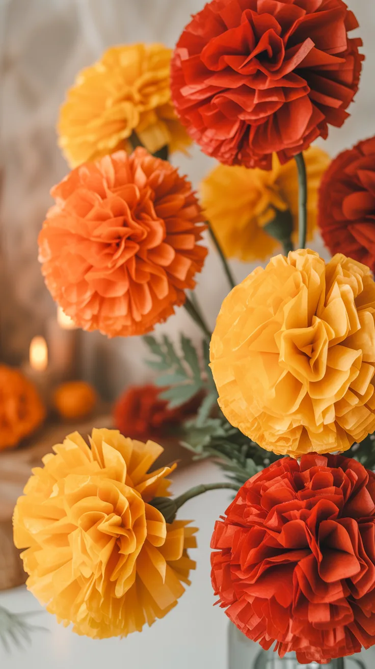 4. Tissue Paper Marigolds