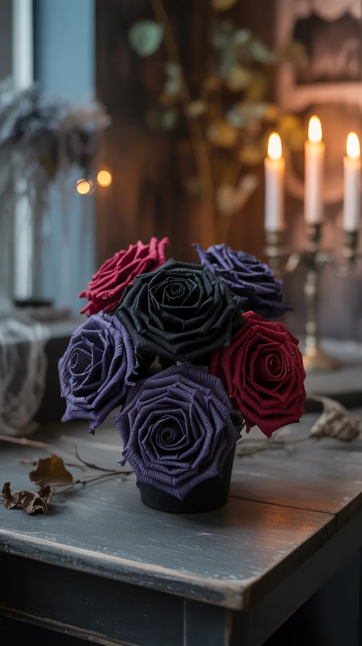 5. Realistic Haunted Crepe Paper Roses