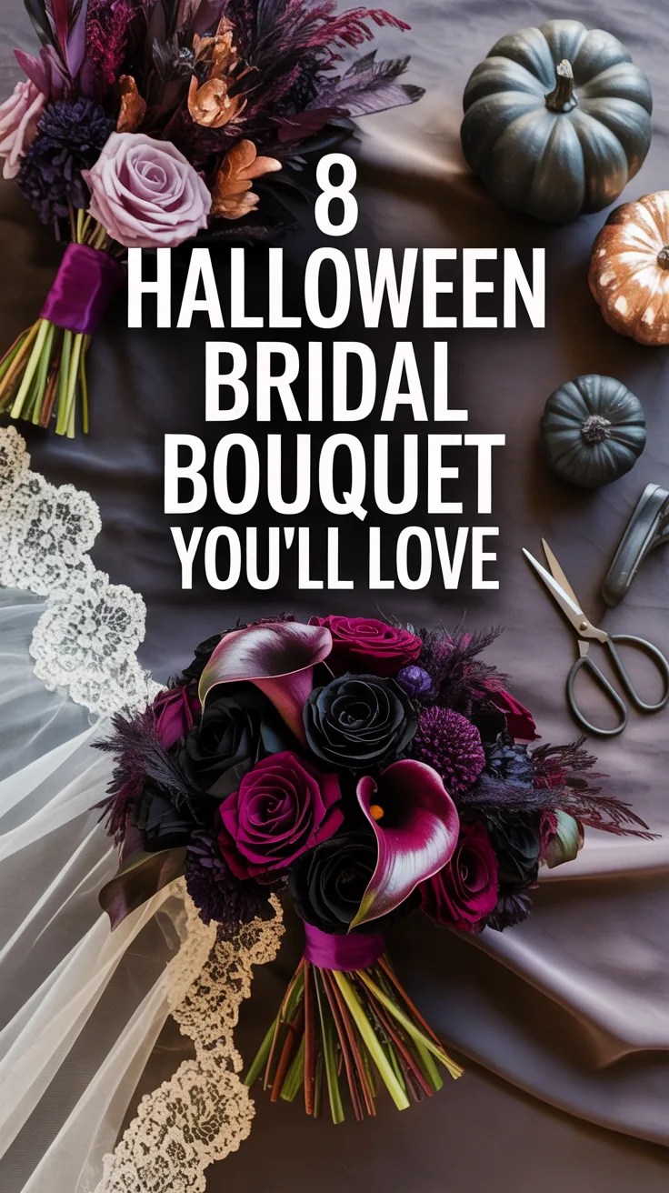 20 Halloween Bridal Bouquet Ideas You'll Love – Pinterest image