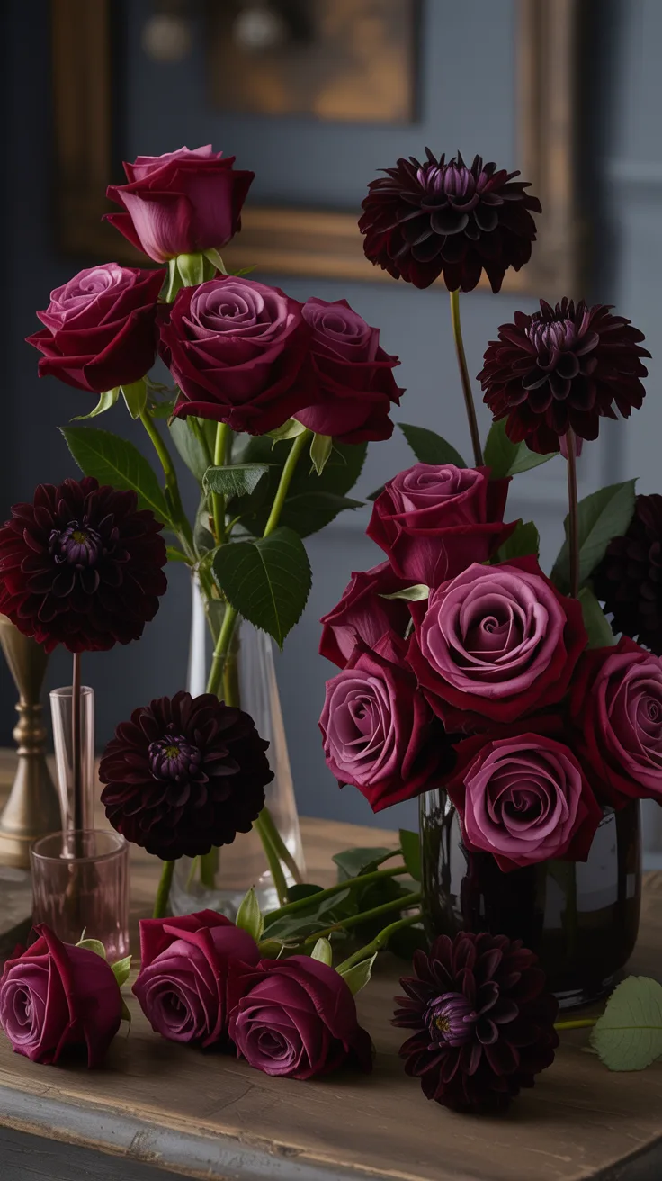 Step 4: Place the Burgundy Focal Flowers