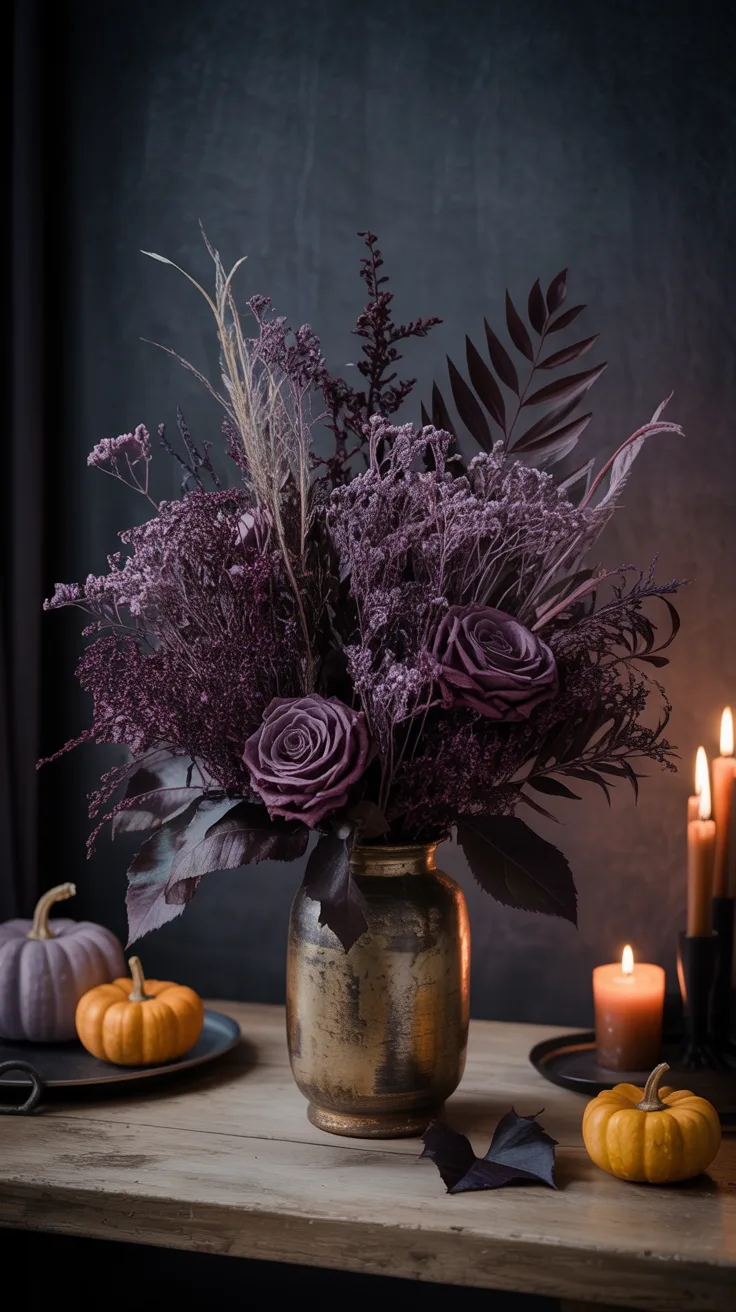 Step 5: Add Deep Purple Flowers